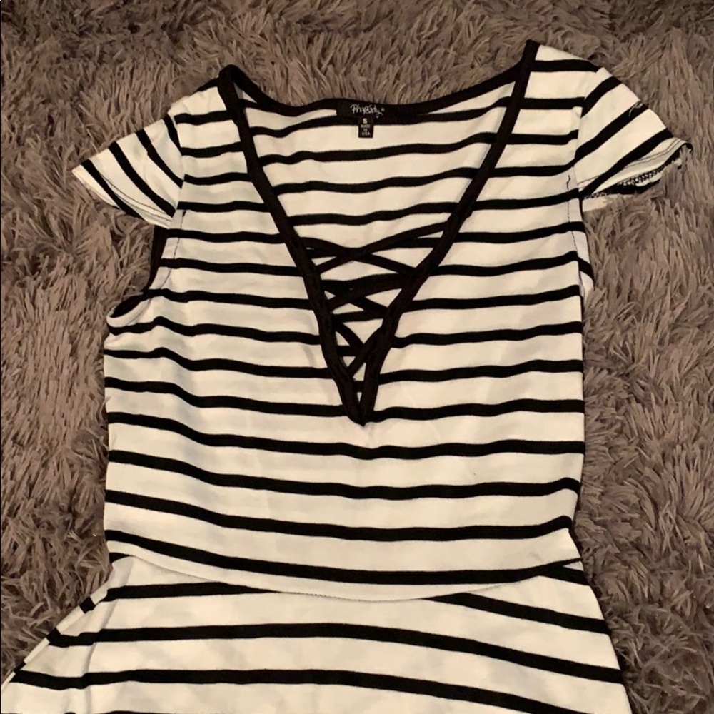 Black and white striped summer dress